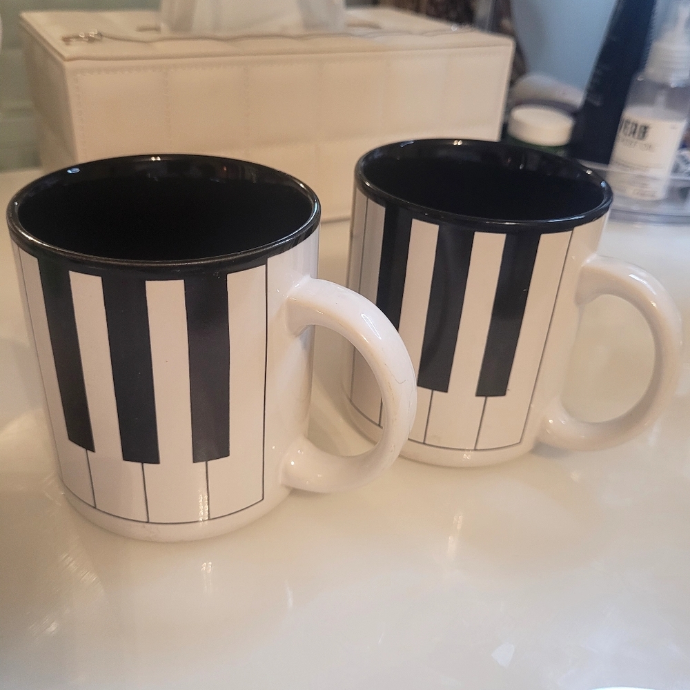 PAIR of Piano Keys Mugs. — for music student?